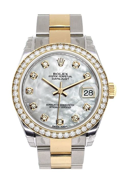 womens rolex datejust diamond bezel|rolex datejust 31 two tone.